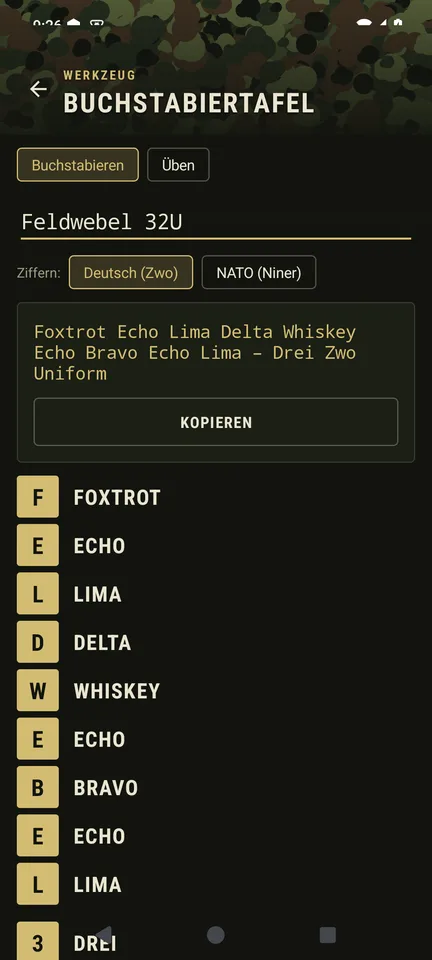 Buchstabiertafel